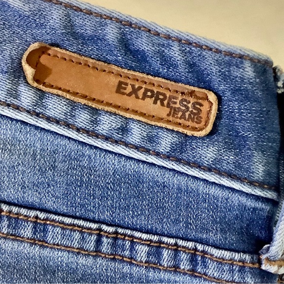 Women’s Express Jeans Skinny Leg Low rise Stella Leggings Medium Blue Wash Sz 2 - Picture 5 of 5